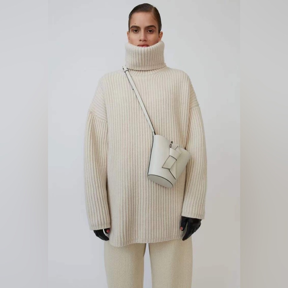 NWT $595 ACNE STUDIOS Ribbed Wool Sweater Off White